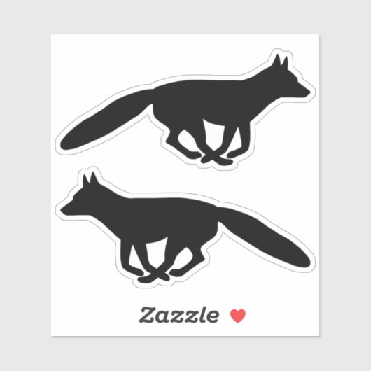 Running Fox Silhouettes Vinyl Sticker Set (Vel)