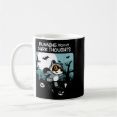 Running From My Dark Thoughts Funny Raccoon Hallow Koffiemok (Links)