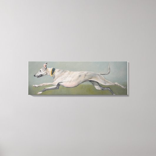 Running Greyhound Dog Art Canvas Print (Voorkant)
