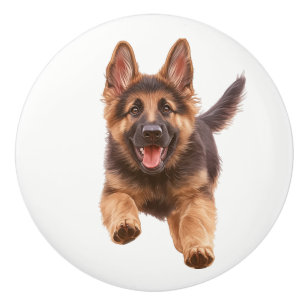 Running Happy Dog #4 Keramische trek Knop