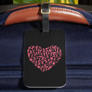Running Heart - Vrouwen Runner Silhouetten Bagagelabel