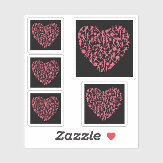 Running Heart - Vrouwen Runner Silhouetten Sticker (Vel)