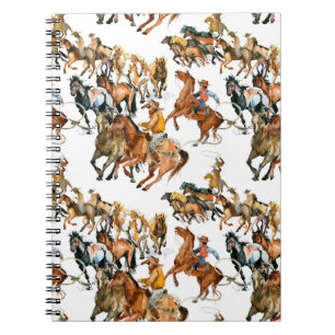 Running horses seamless pattern. American cowboy. Notitieboek