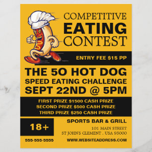 Running Hot Dog - een wedstrijd/snelheidswedstrijd Flyer