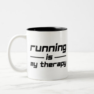 Running Is My Therapy Tweekleurige Koffiemok