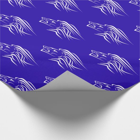 Running Lions Wrapping Papier Uw Kleuren - Blauw (Hoek)
