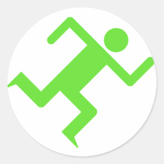 Running Man groen Ronde Sticker