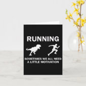 Running Motivation Raptor Chase Funny Dinosaur  Kaart (Gele Bloem)