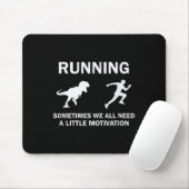 Running Motivation Raptor Chase Funny Dinosaur  Muismat (Met muis)
