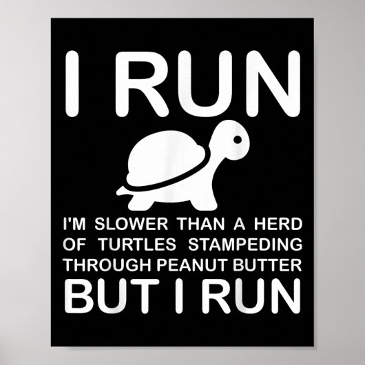 Running Motivation Turtle  Poster (Voorkant)