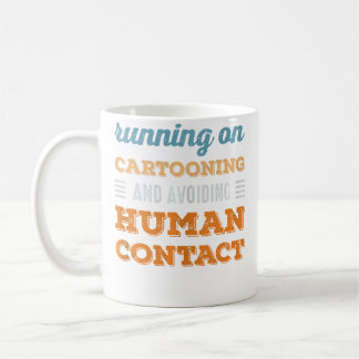 Running On Cartooning Social Introvert Humor Funny Koffiemok