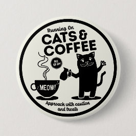 Running on Cats and Coffee Ronde Button 7,6 Cm