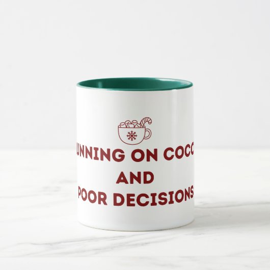 Running on Cocoa and Poor Decisions Christmas Mug (Centre)