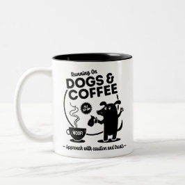 Running on Dogs and Coffee 11 oz. Tweekleurige Koffiemok