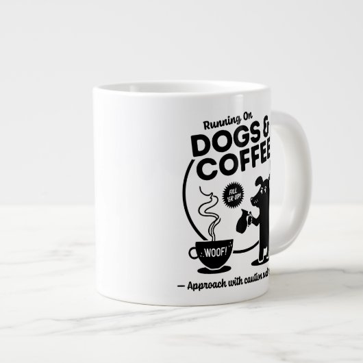 Running on Dogs and Coffee Extra Grote Beker (Voorkant rechts)
