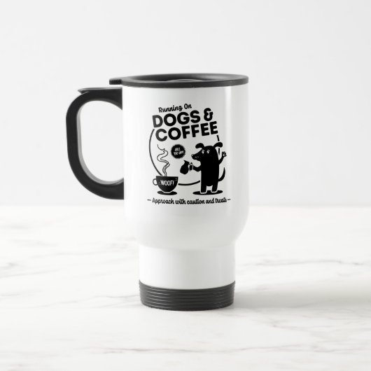 Running on Dogs and Coffee Travel Mug (Gauche)