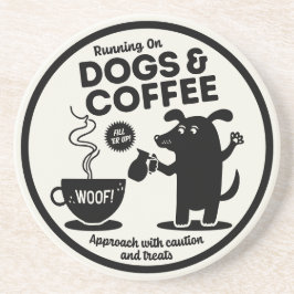 Running on Dogs and Coffee  Zandsteen Onderzetter