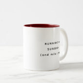Running On Sunshine Happy Humor Two-Tone Mug (Devant droit)