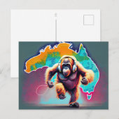 Running Orangutang in Australië Briefkaart (Voorkant / Achterkant)