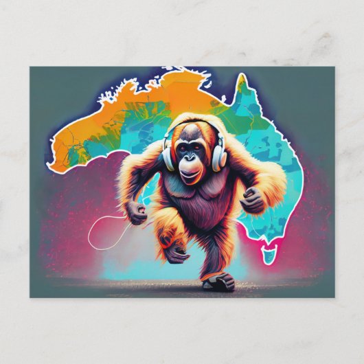 Running Orangutang in Australië Briefkaart (Voorkant)