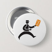 Running Postman Delivering Mail Postal Worker Ronde Button 7,6 Cm (Voorkant /achterkant)