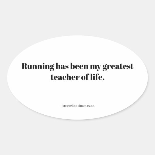 Running quote ovale sticker (Voorkant)