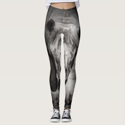 Running Rhinoceros: portret van wilde dieren. Leggings (Voorkant)