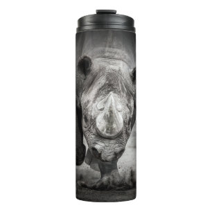Running Rhinoceros: portret van wilde dieren. Thermosbeker