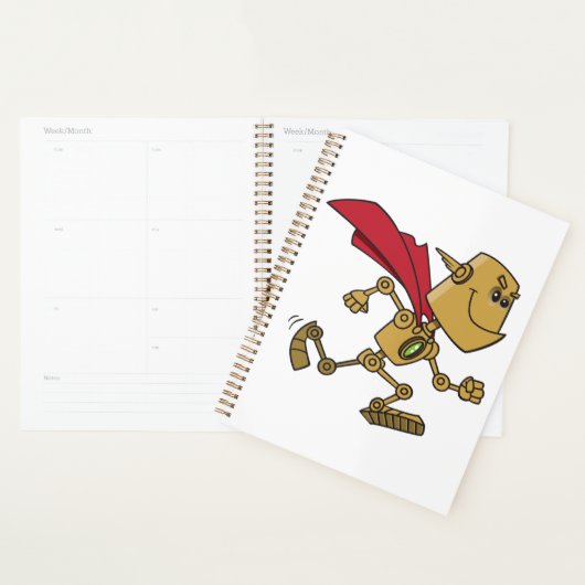 Running Robot Superhero Cartoon Character (Devant avec enveloppe)