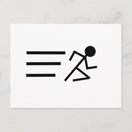 Running Stickman Briefkaart (Voorkant)
