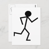 Running Stickman Briefkaart (Voorkant / Achterkant)