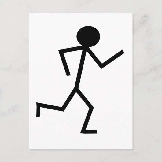 Running Stickman Briefkaart (Voorkant)
