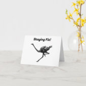 Running struisvogel inkt schets, coole atleet voge kaart (Gele Bloem)