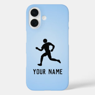 Running Theme voor Fitness Fan of Atleet eigen naa iPhone 16 Hoesje