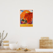 "Running With Greyhounds" Art Déco Impression 16x2 (Cuisine)