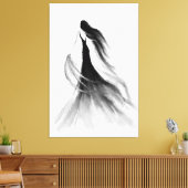 Running Woman Canvas Zwart-wit schilderij (Insitu (Woonkamer))