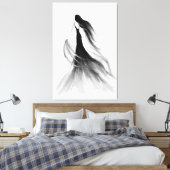 Running Woman Canvas Zwart-wit schilderij (Insitu (Slaapkamer))