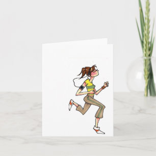 Running Women Notecard Kaart