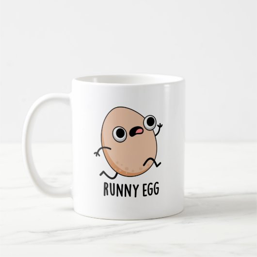 Runny Egg Funny Running Egg Pun Koffiemok (Links)
