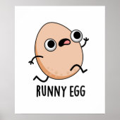 Runny Egg Funny Running Egg Pun Poster (Voorkant)