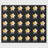 Runny Yolk Funny Food Egg Pun Dark BG Cadeaupapier (Vlak)