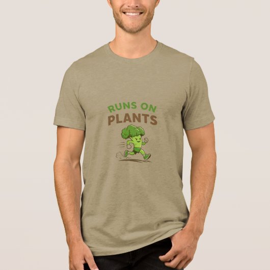 Runs on Plants Tri-Blend Shirt (Voorkant)