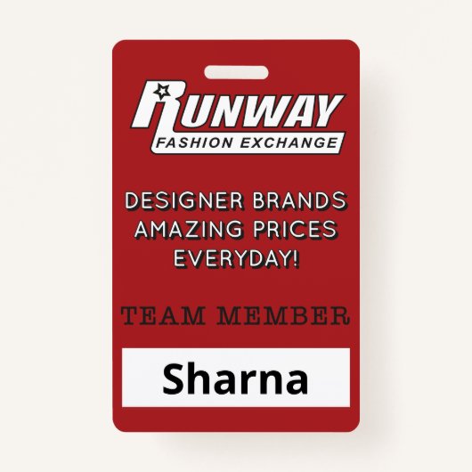 Runway Name Badge (Voorkant)