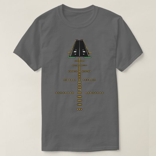 Runway Night View Aviation Airport Lights T-Shirt (Design voorkant)