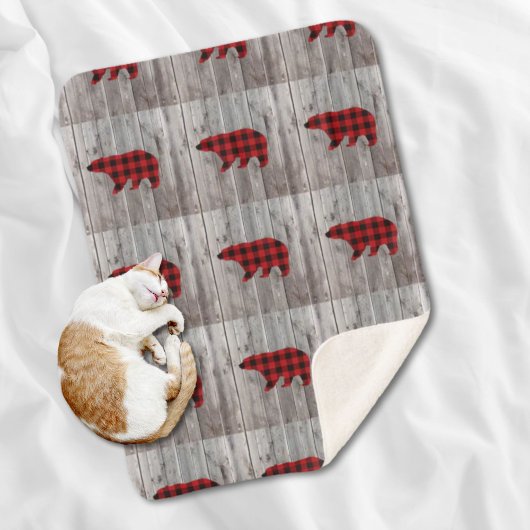 ruodland barn wood red buffalo plaid bear