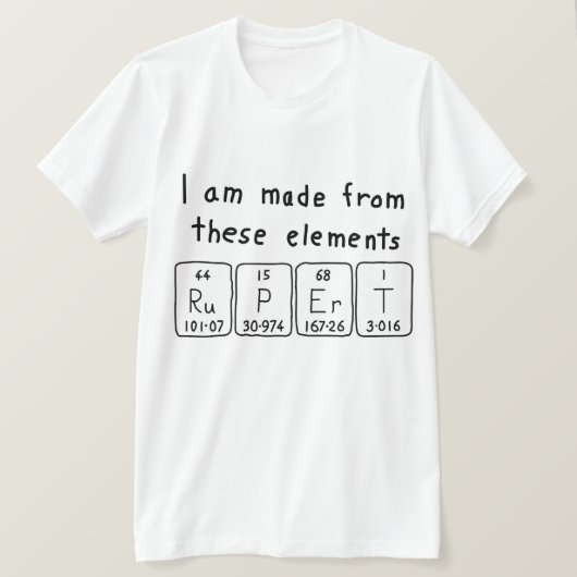 Rupert periodiek shirt van de lijstnaam (Design voorkant)