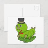 Rups als heer met hoed briefkaart (Voorkant / Achterkant)