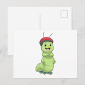 Rups als inline skater met inline schaatsen.pn briefkaart (Voorkant / Achterkant)