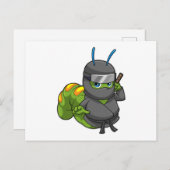 Rups als Ninja met Zwaard Briefkaart (Voorkant / Achterkant)