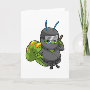 Rups als ninja met zwaard kaart